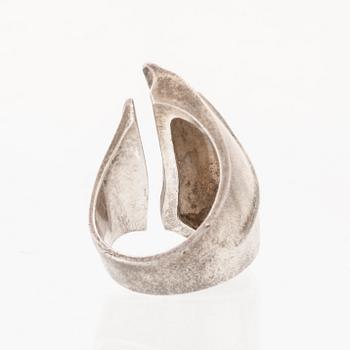 A silver ring "Erosion" by Björn Weckström for Lapponia 1976.