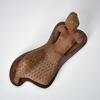 Stig Lindberg, a stoneware sculpture of a female figure, Gustavsberg studio, Sweden, mid 1900's.