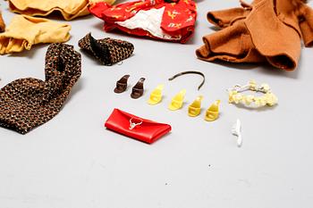 Three Barbie dolls, Mattel, 1960s.