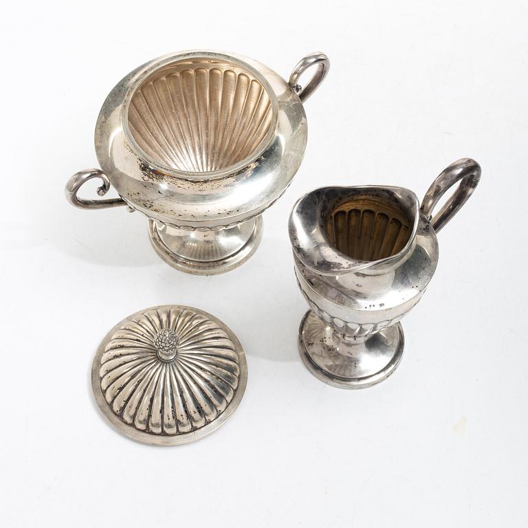 C.G. Hallberg, Tea and coffee service, 4 pieces, silver, Gustavian style, Stockholm 1897–1909.