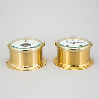 SCHATZ, skeppsur + termometer / barometer, 180 mm,