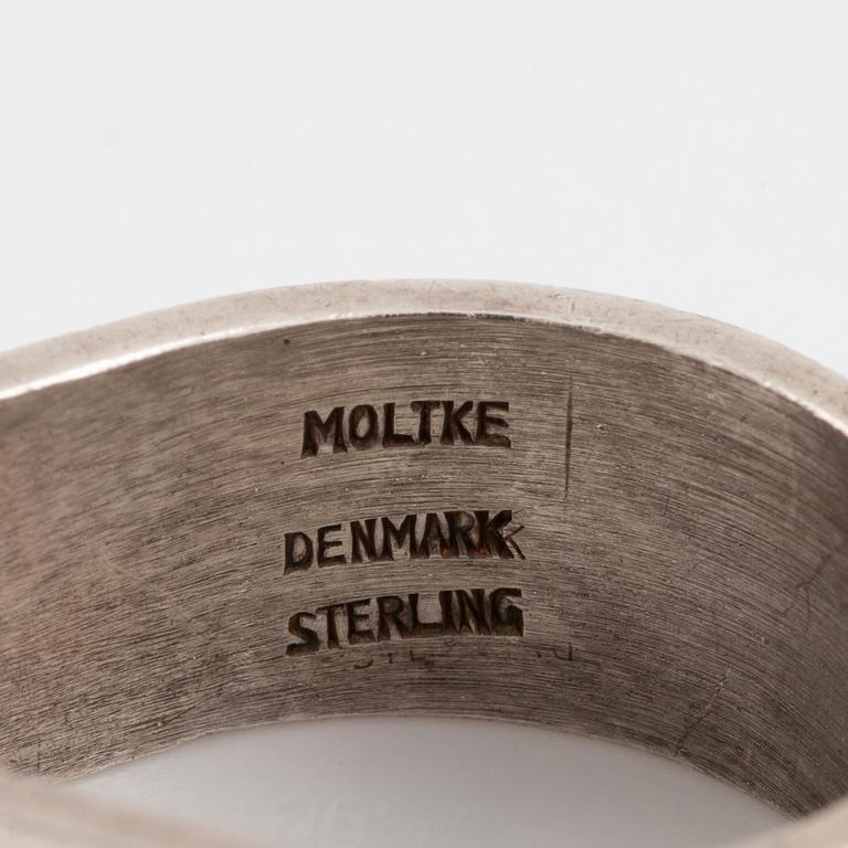 Uwe Moltke, two silver rings, Denmark, most likely 1970's.