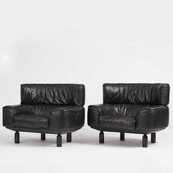 Gianfranco Frattini, a pair of "Bull Chair" easy chairs, Cassina, Italy post 1987.