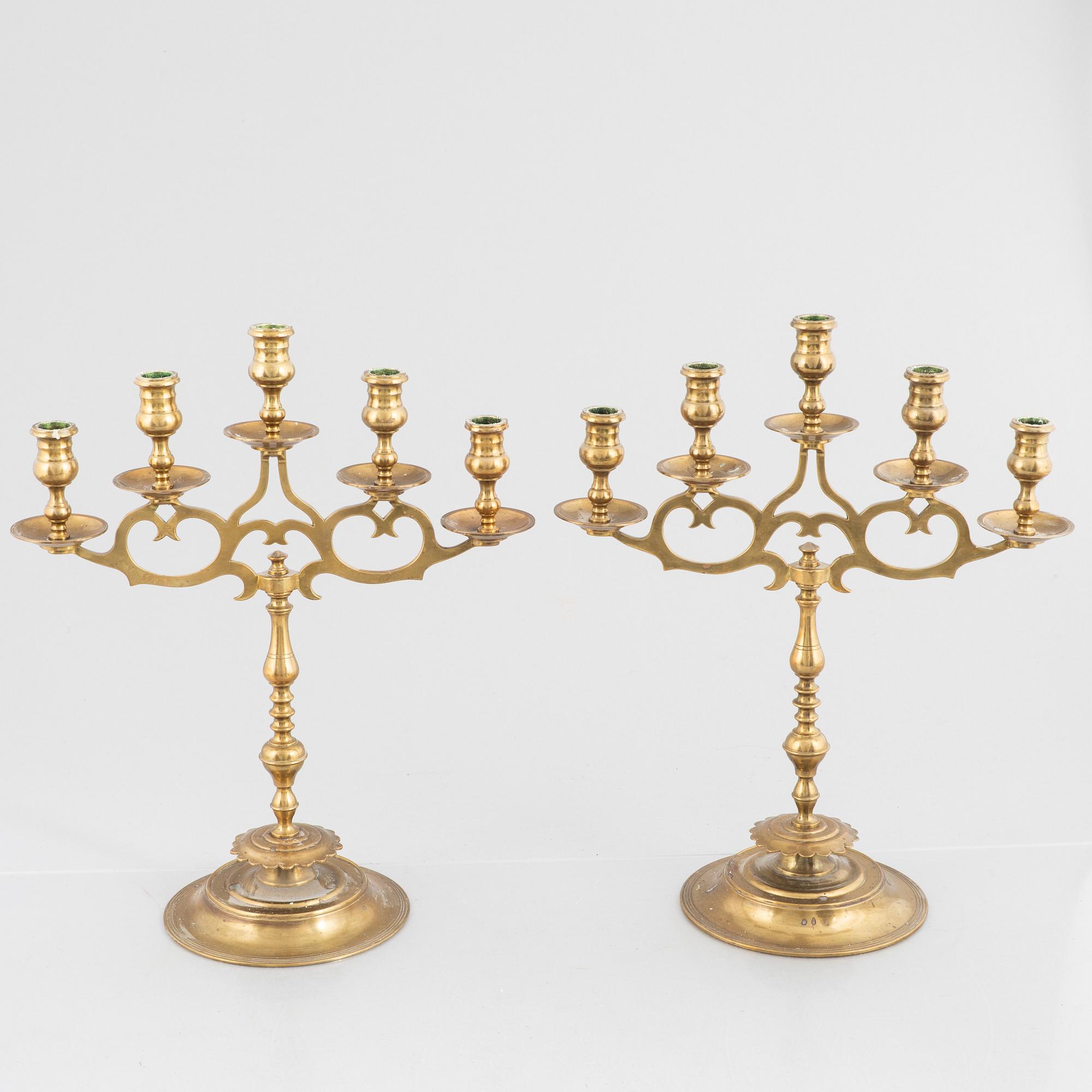 A pair of candelabra, first half of the 20th century.