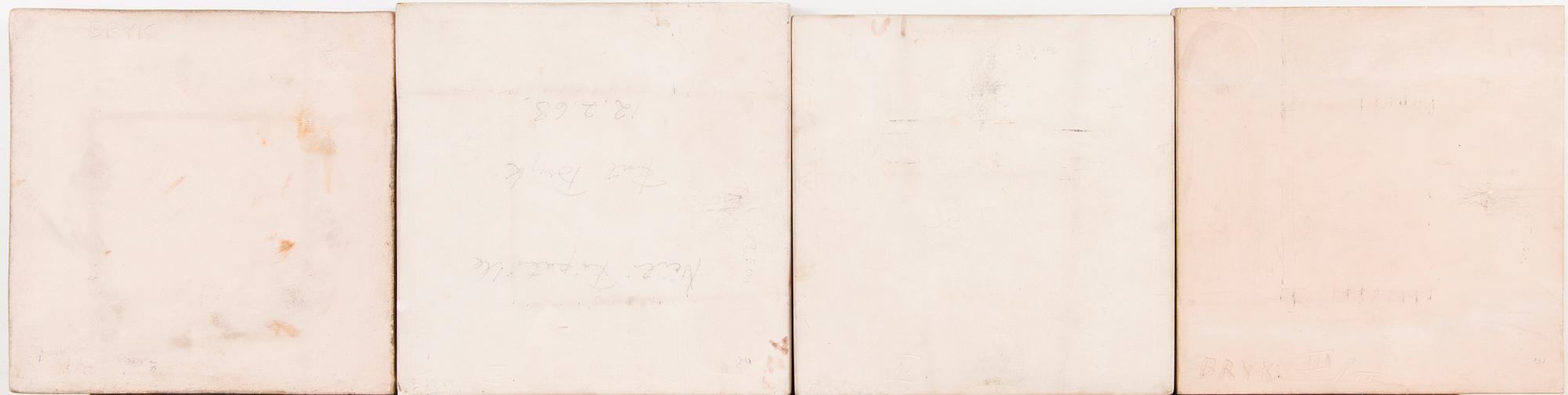 RUT BRYK, reliefiä, 4 kpl, kivitavaraaa, signeeratut.