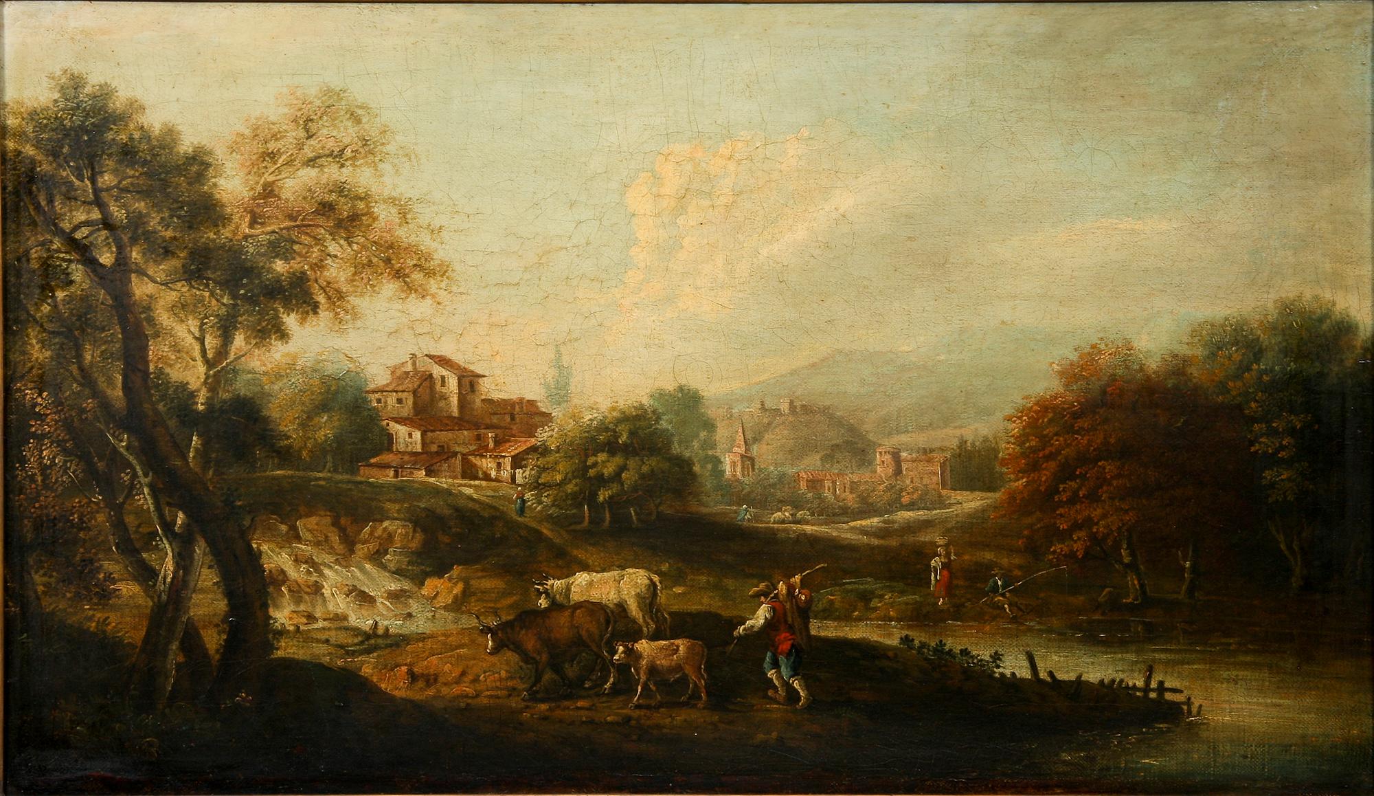 FRANCESCO ZUCCARELLI, hans art, olja på duk, bär sign.