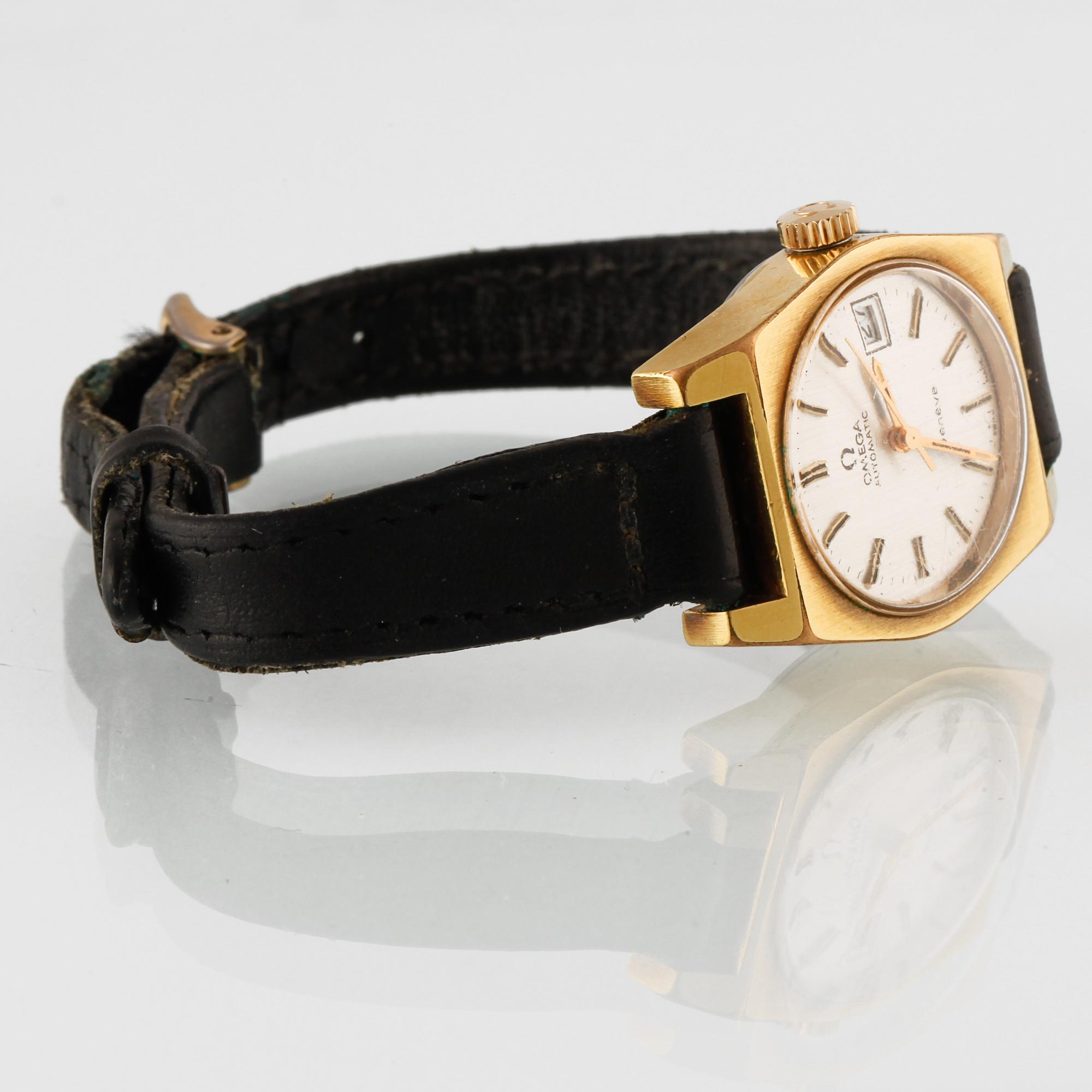 ARMBANDSUR, Omega Geneve, guld på stål, ca 1970-tal.