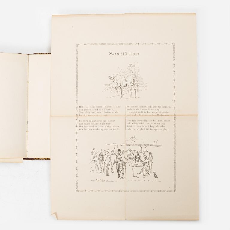 Album with among other things 16 pieces of watercolours and drawings by Swedish artists.