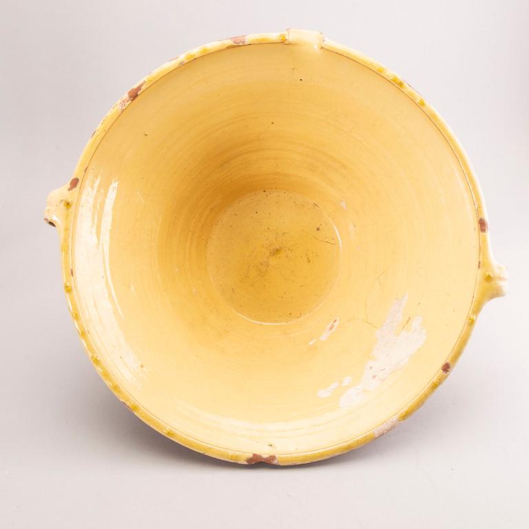 A French bowl, glazed earthenware, around 1900.