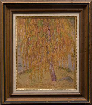 AUGUST SOLDAN, olja på skiva, signerad och daterad Hafsudden 4. aug. 1917.