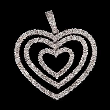 223. PENDANT, brilliant cut diamonds, tot. 1.14 cts.