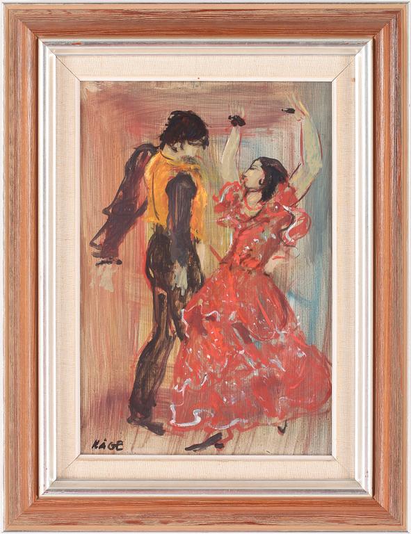 WILHELM KÅGE, olja på pannå, sign. Dat 1950 a tergo.