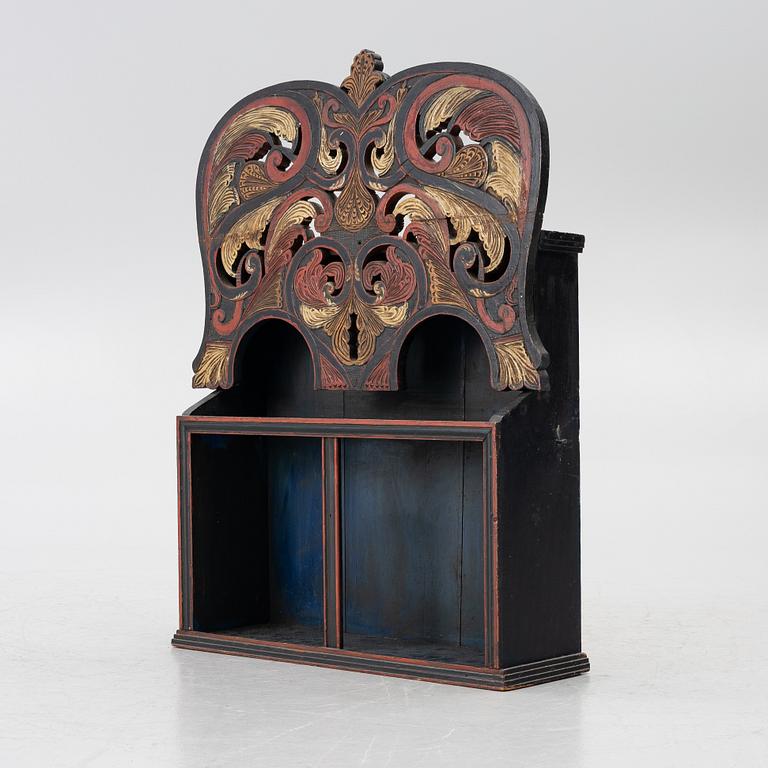 Wall-mounted shelf, folk art, Norway, 19th century.