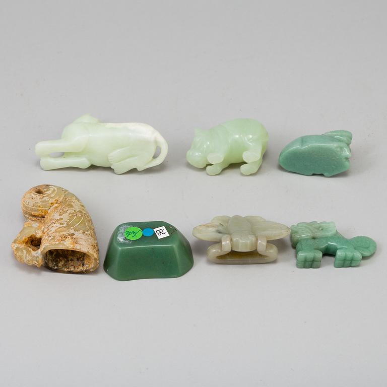 Eleven chinese 20th century nephrite objects.