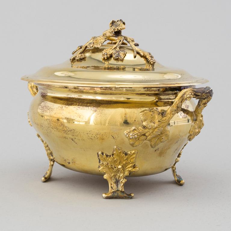 A 20th century rococo style silver tureen.