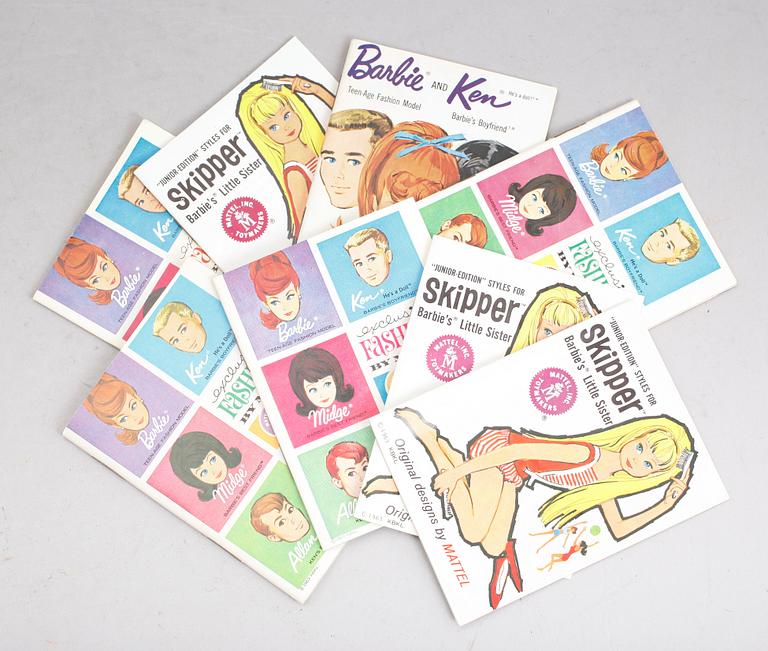 DOCKOR, 2 st, "Skipper" och "Barbie", Mattel, 1960-tal.