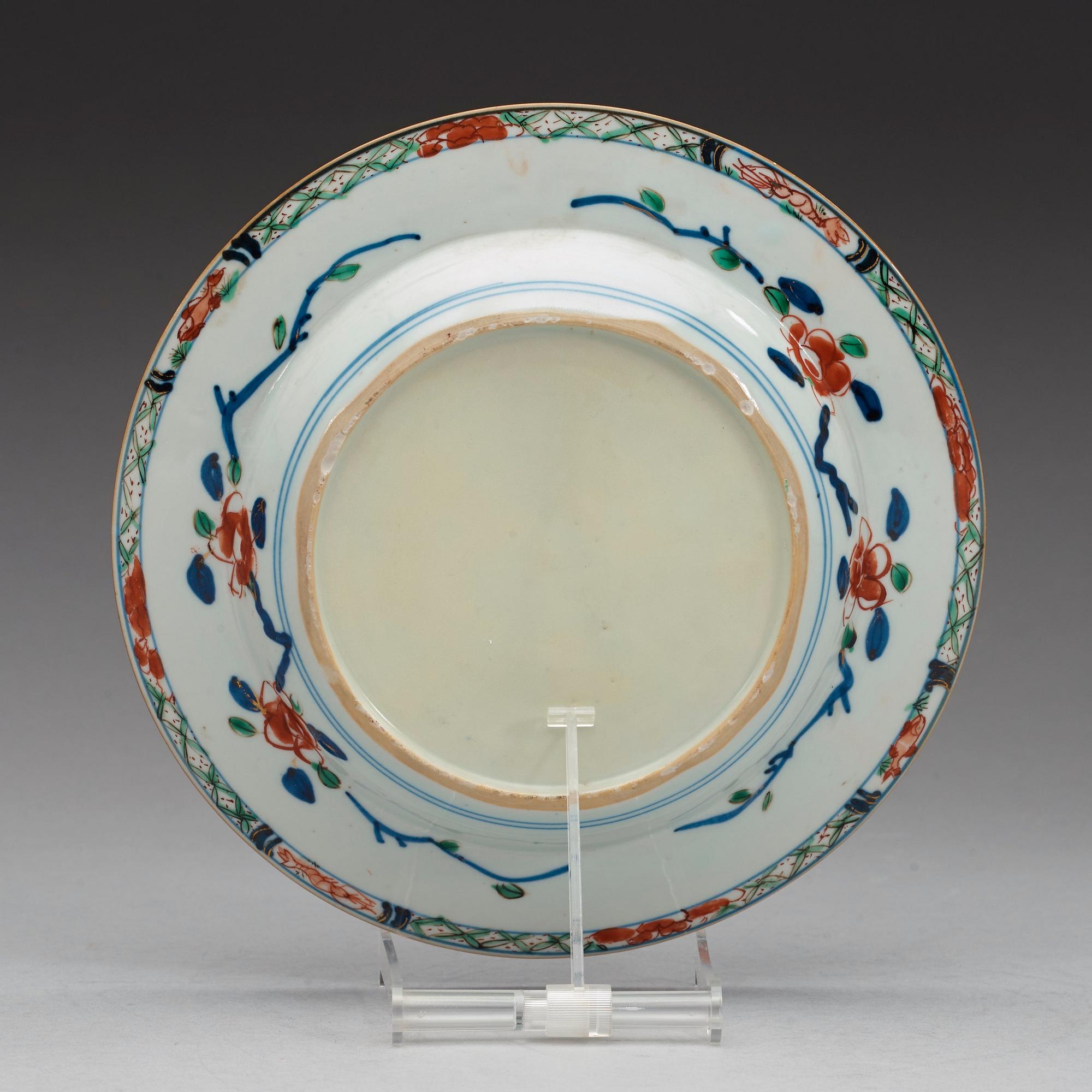 TALLRIKAR, åtta stycken, porslin. Qingdynastin, Kangxi (1662-1722).