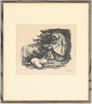 Alfred Kubin · ALFRED KUBIN, Litografi, signerad med blyerts. Utförd 1921.