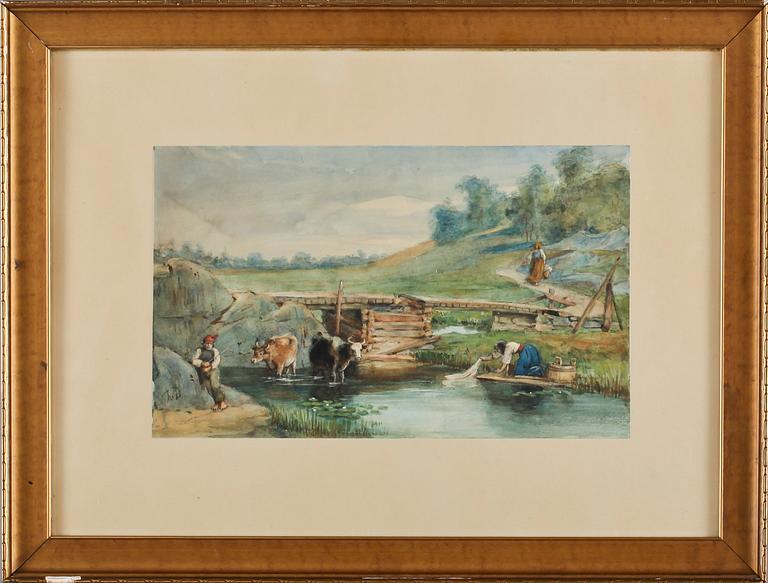 FRITZ VON DARDEL, akvarell, monogramsignerad.