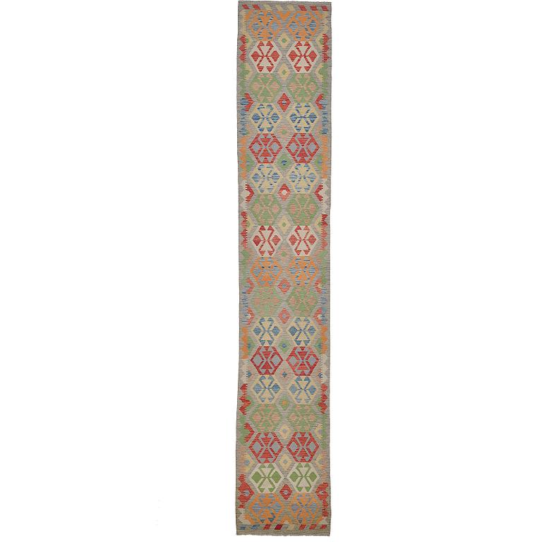 A RUNNER, kilim 486 x 85  cm.