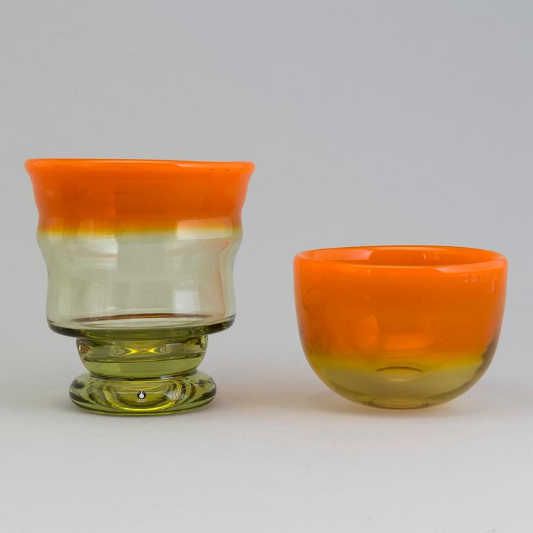 EVA ENGLUND, vas samt skål, glas, Pukeberg, design Eva Englund.