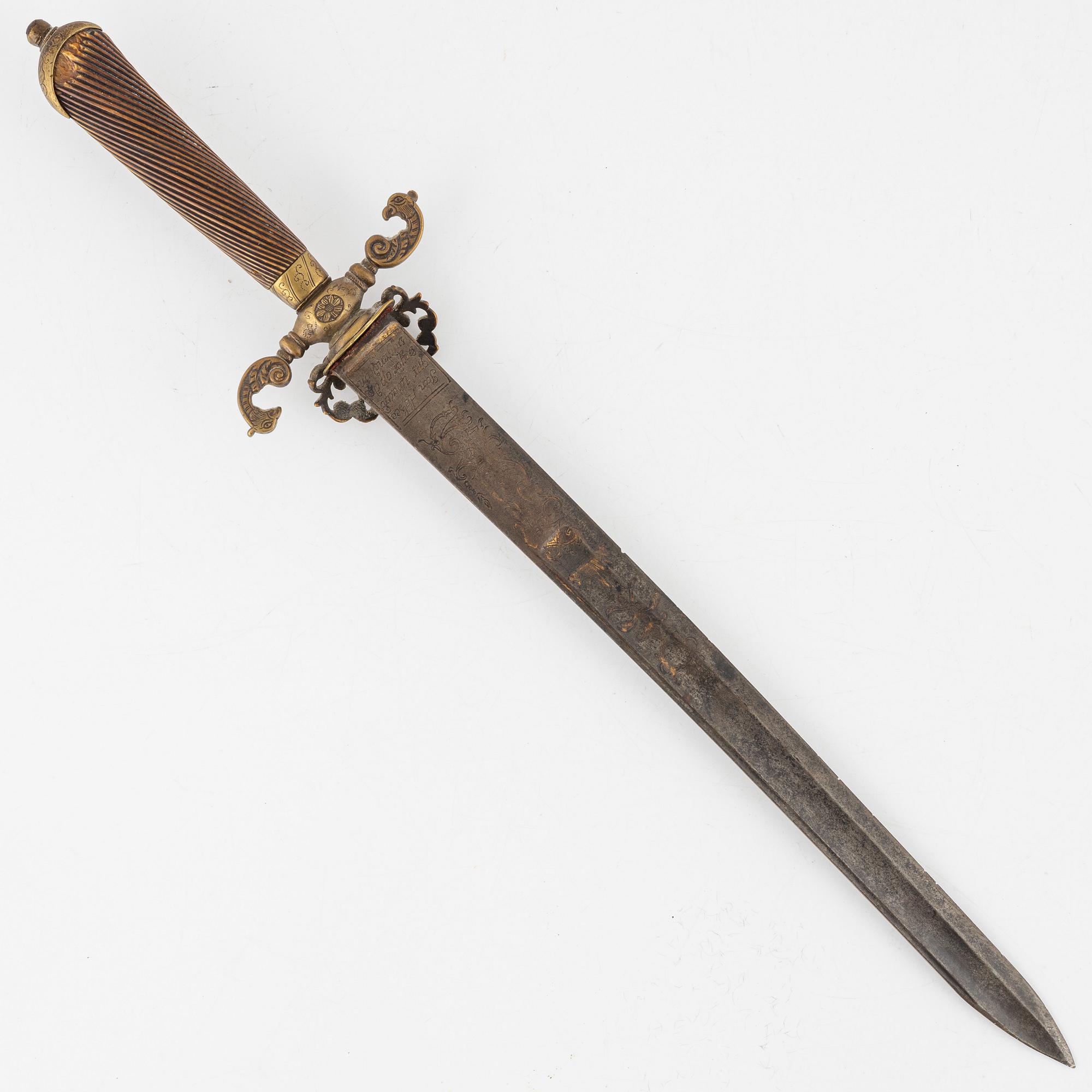 A rococo hunting sword, 18th Century.
