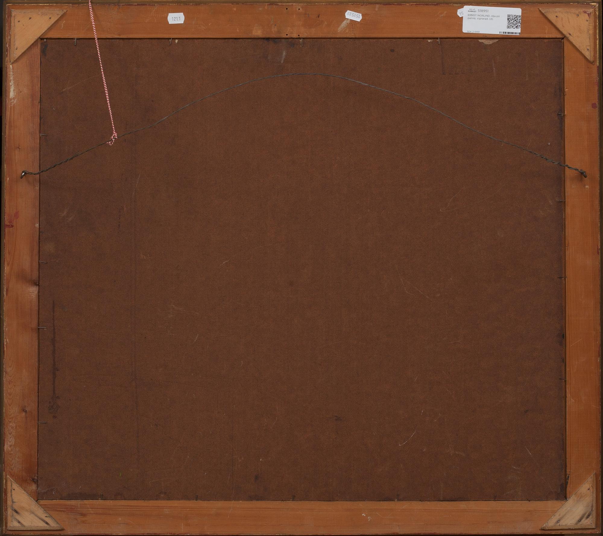 ERNST NORLIND, olja på pannå, signerad.