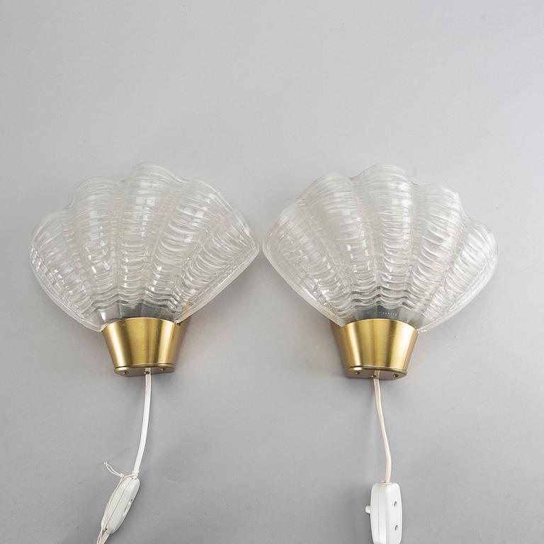 ASEA, a pair of wall lamps, 1940's, Swedish Modern.