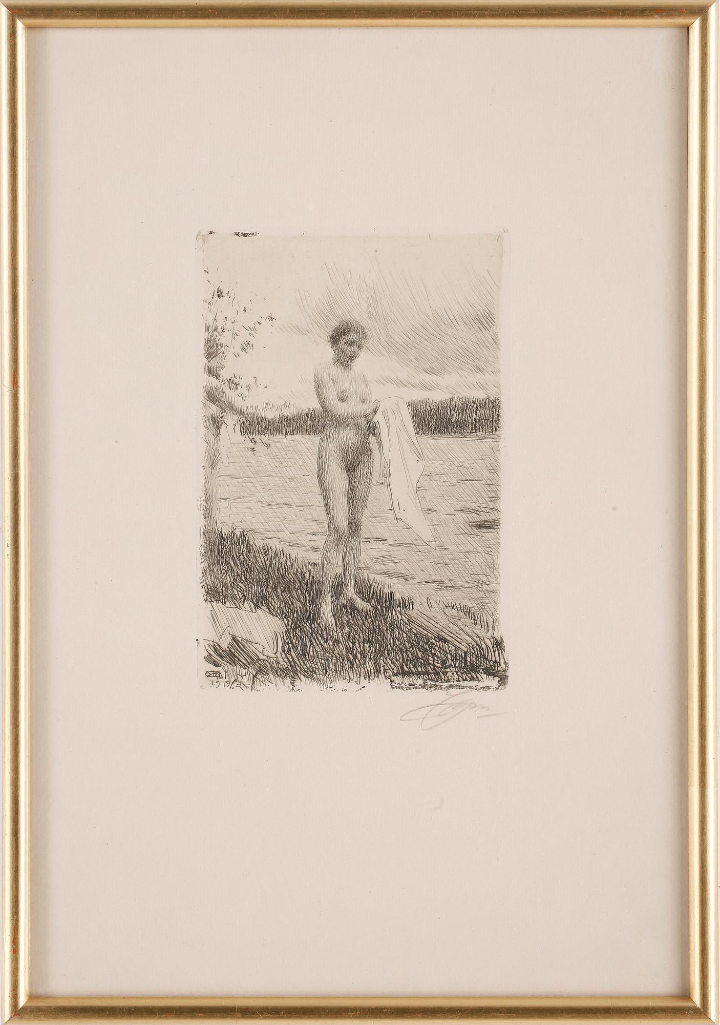 ANDERS ZORN, Etsning, signerad.