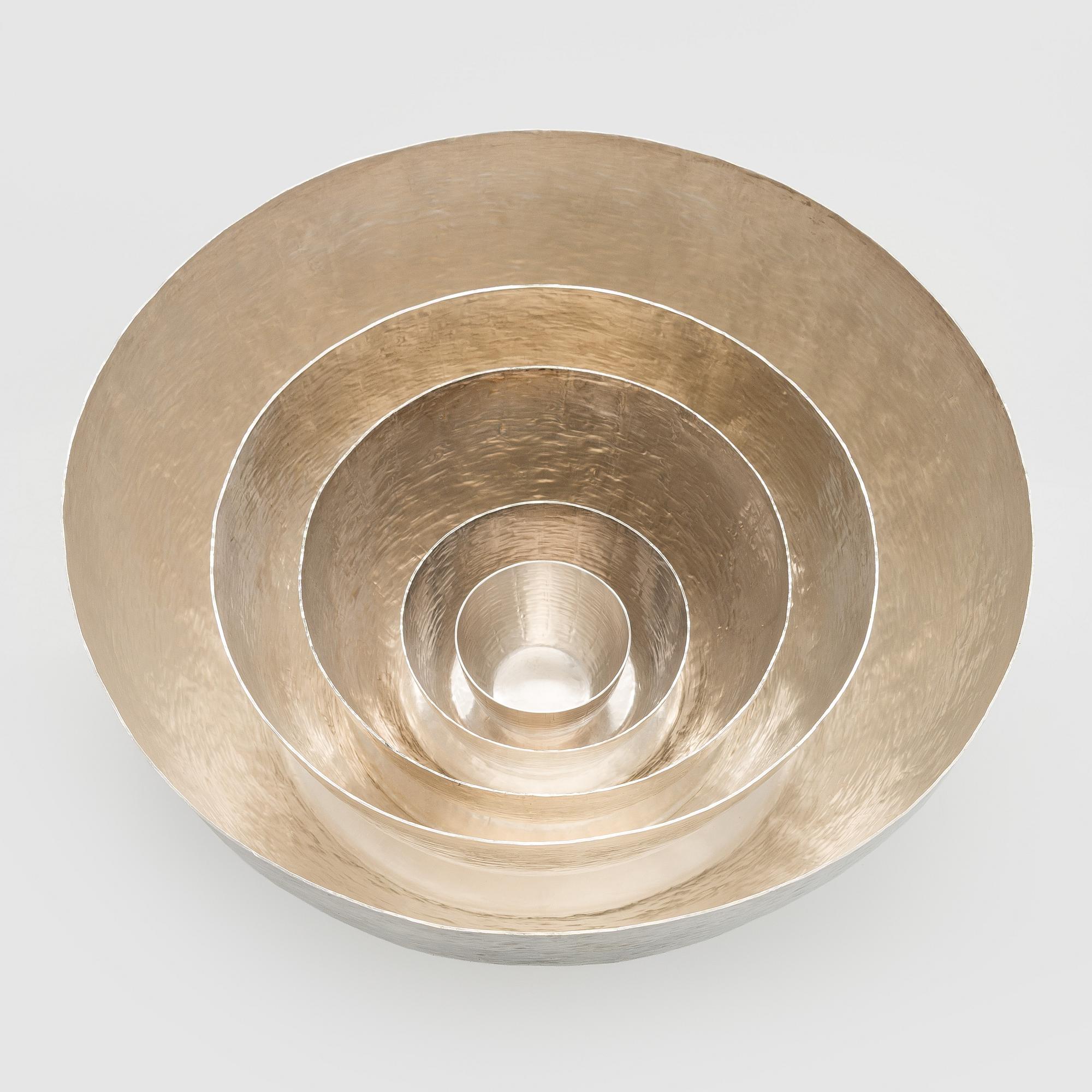 Tapio Wirkkala, A set of five silver bowls, Kultakeskus, Hämeenlinna 1970, 1971, 1978, 1979 and 2006.