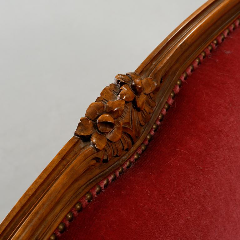 A sofa in the style of rococo by Lani, Malmö, second half of the 20th century.