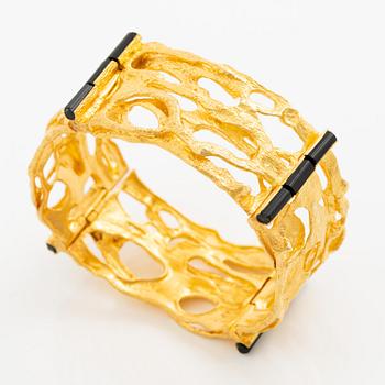 Björn Weckström, bracelet, "Offereld", 18K gold with tourmaline sticks, Lapponia 1972.