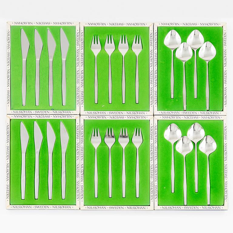 Sonja Katzin, a 36-piece 'Sayonara' flatware set, stainless steel, designed for Nils Johan, 1965.