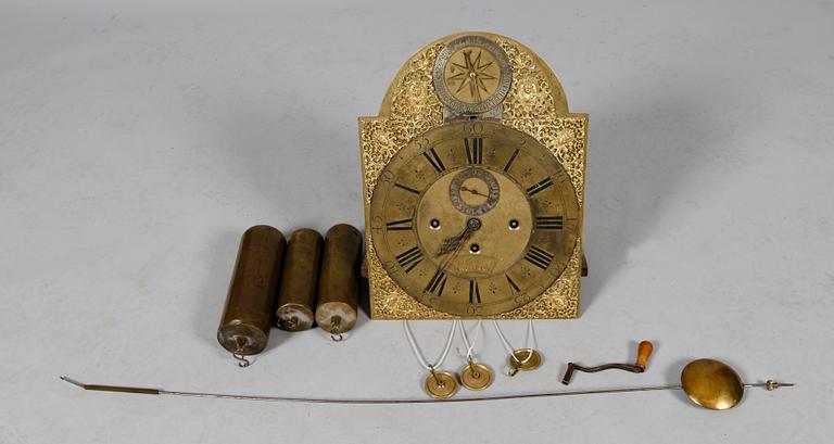 An English Baroque early 18th century eight-bells longcase clock by Joseph Windmills, master 1671.