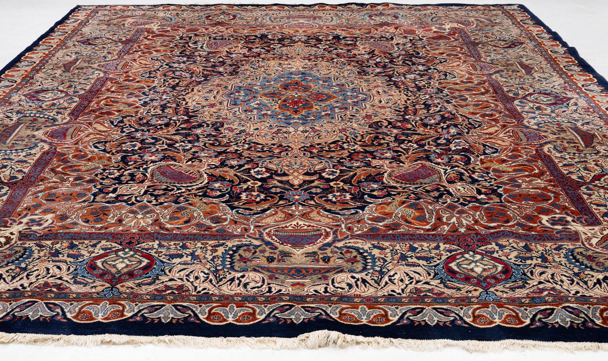 Carpet, Kashmar old, approx. 390 x 298 cm.