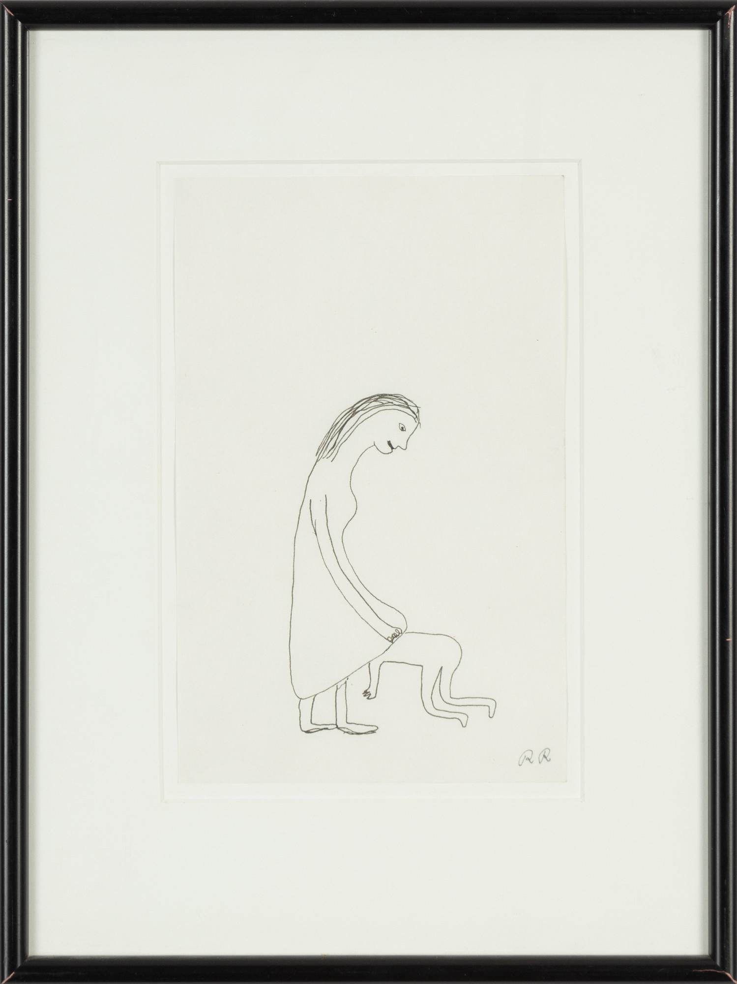 Roger Risberg, ink on paper, signed RR.