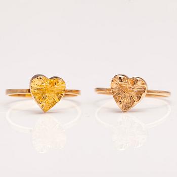 BJÖRN WECKSTRÖM, SORMUKSIA, 2 kpl, 14K kultaa, Lapponia 1976 ja 1984.