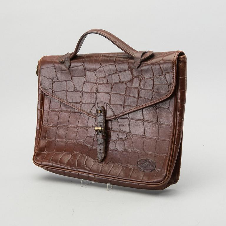 A Mulberry lethter briefcase and document case.