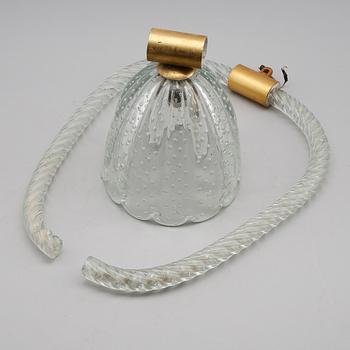 TAKLAMPA, glas, troligen Murano, 1900-talets mitt. Höjd ca 65 cm.