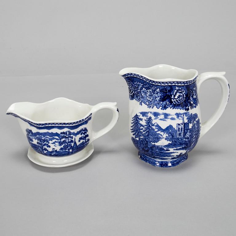 A 44-piece Blue Landscape tableware  by Reinhard Richter, Arabia Finland 1964-1971.