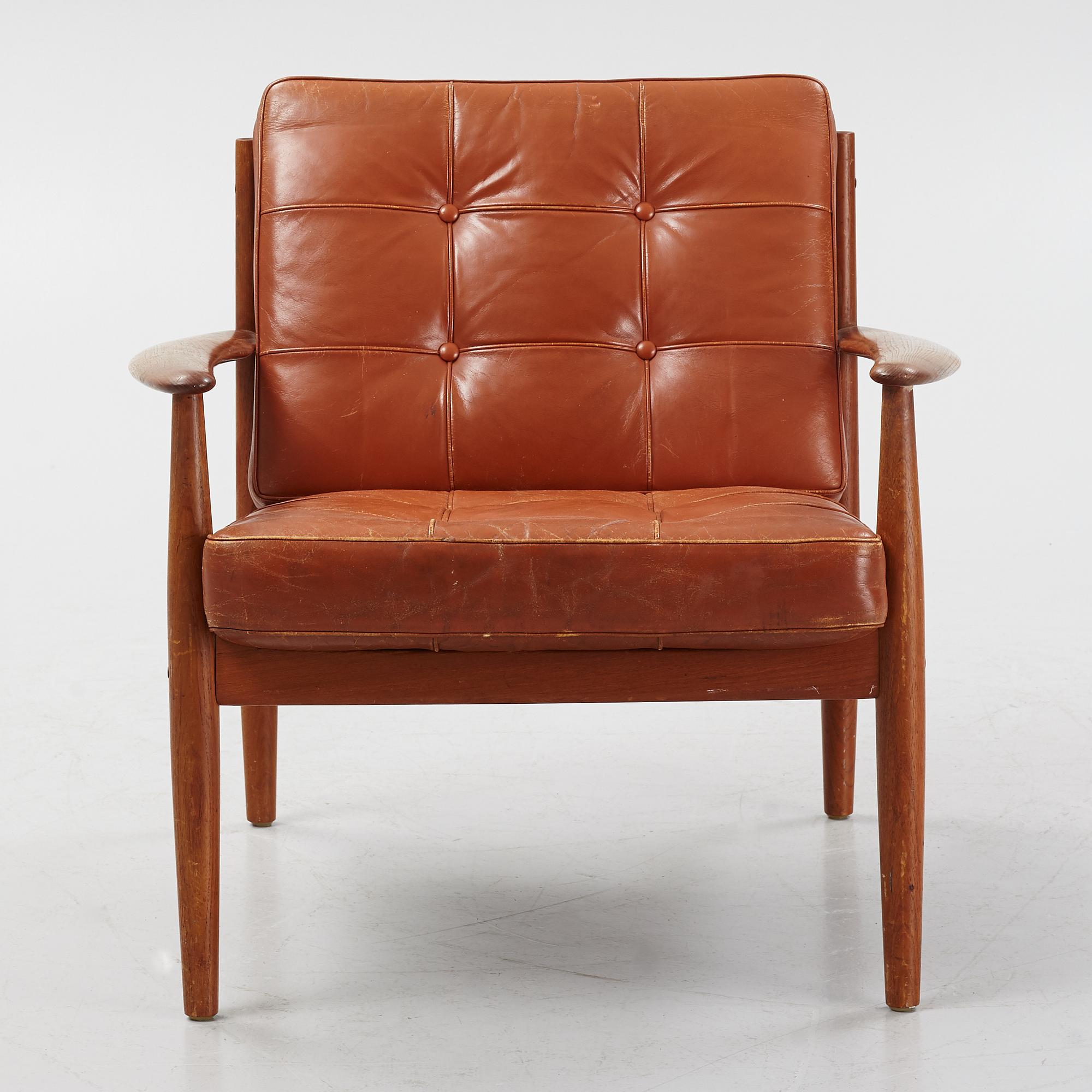 Grete Jalk. fåtölj, modell 118, France & Son, Danmark, 1950/60-tal.