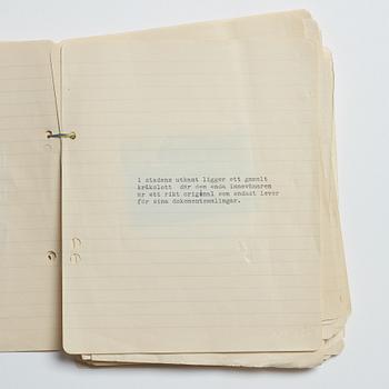 INGMAR BERGMAN, a rare handwritten manuscript from the 1930's containing several photographs.