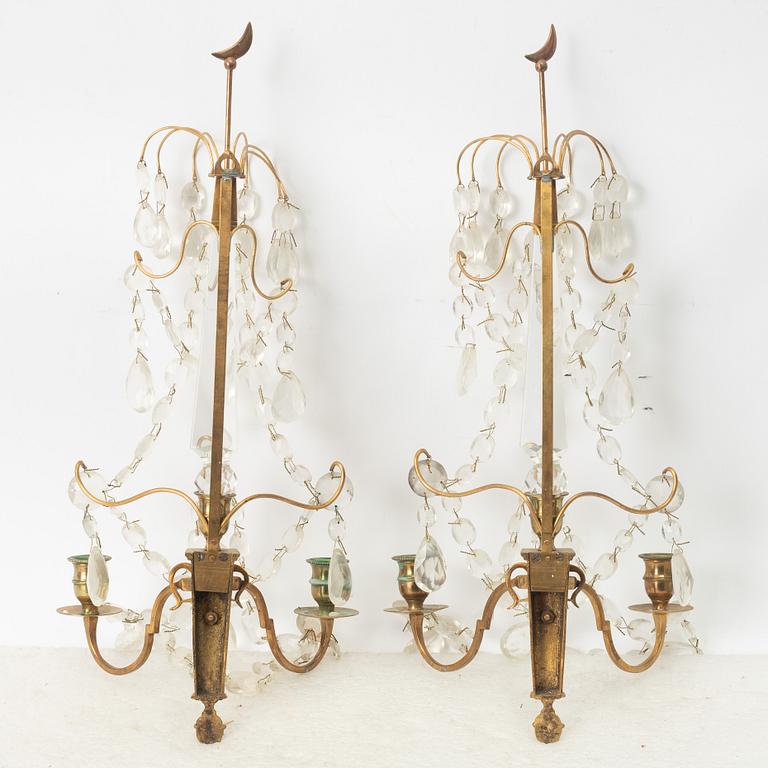 A pair of Gustavian style girandoles, early 20th Century.