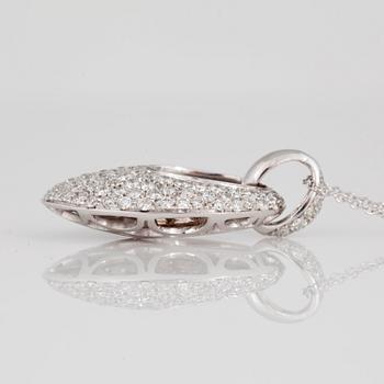 HÄNGE, med briljantslipade diamanter totalt ca 3.50ct, samt KEDJA.