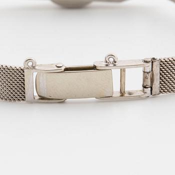 LADIE´S WATCH platinum diamonds 8/8 cut ca 0,30 ct, later wristband 14K whitegold.