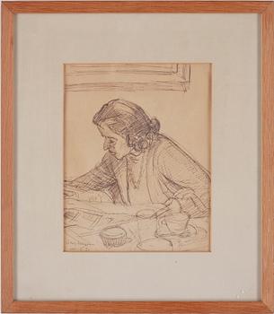 Axel Nilsson · AXEL NILSSON, teckning på papper, sign o dat -52.