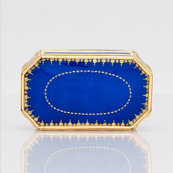 Dosa, guld och emalj, otydlig mästarstämpel troligen Hanau, 1800-talets början, empire.