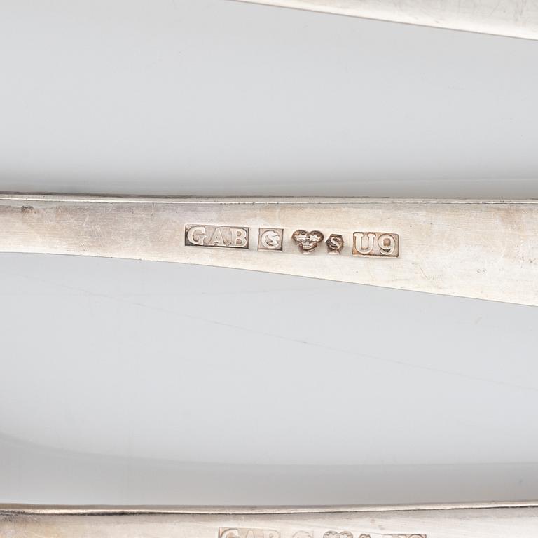 Jacob Ängman, a 49-piece silver cutlery set, 'Rosenholm', GAB, Eskilstuna, 1970-82.