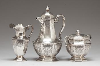 KAFFESERVIS, 3 delar. Silver.
Import, Hallberg 1913. Ca 1200g.