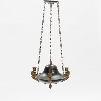 A Swedish  Empire style six light hanging-lamp, late 19th century /year 1900.